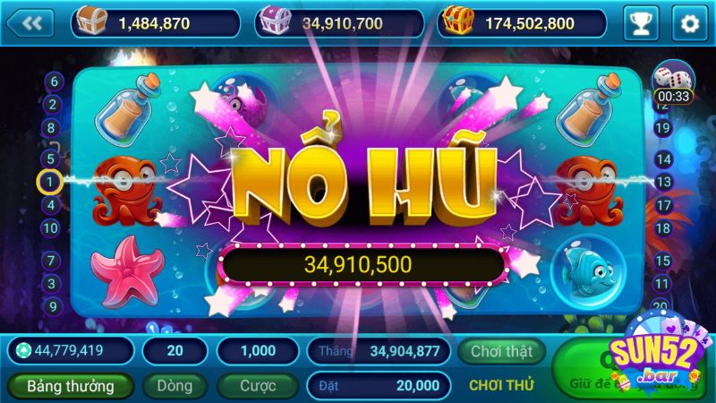 Chủ đề game Nổ hũ đổi thưởng siêu hấp dẫn tại sảnh Sun52